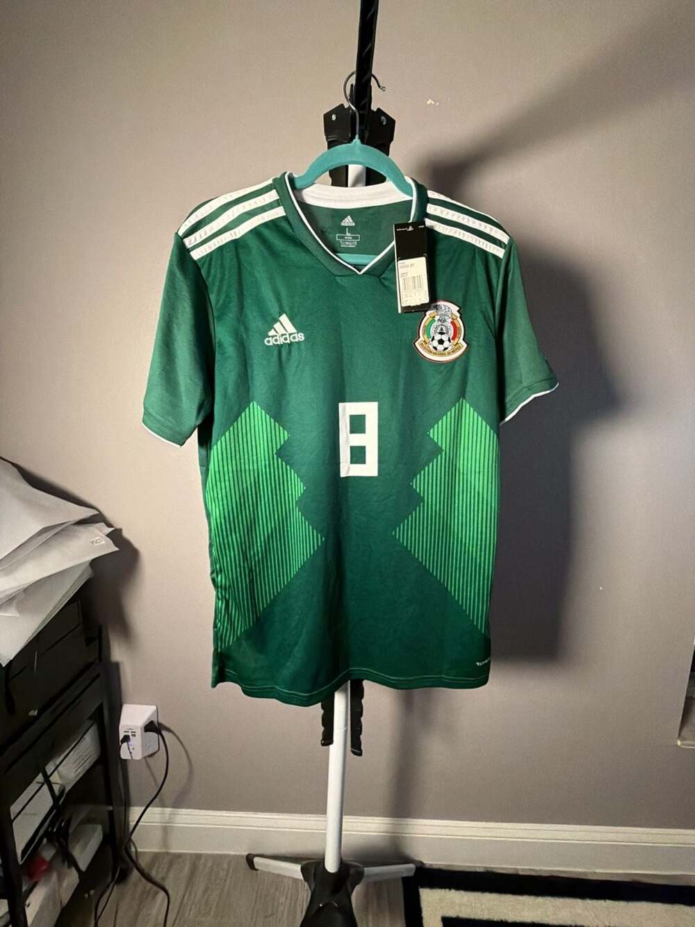 Adidas Mexico Home Soccer Jersey H. Lozano 8 Size L 2018 World Cup